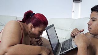 My stepmom gives me a wonderful blowjob-sex whilst I'm in class. Part 2. I finish the class to screw her