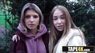 Fucking Slim Lesbian Hotty For Cash In Front of Her Girlfriend - Gina Gerson, Alexis Crystal