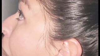 Amateur wife 1st Gloryhole night- My first time backing onto a Stranger's schlong in front of my husband