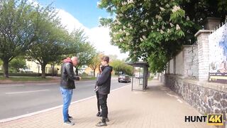 HUNT4K. Stud is rewarded with money for allowing his angel to hook up