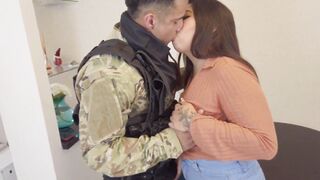 Seducing the bodyguard that my husband's cuckold gave me, this stud catches us screwing!