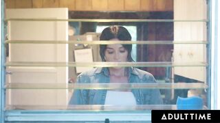 ADULT TIME - Housewife Charlotte Sins Lets two Hunks DESTROY Her Cunt While Her Wife Is Gone!