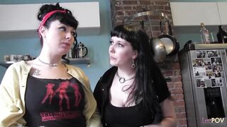 These wicked lesbos use all sorts of kitchen appliances but in the end settl...