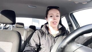 Going through the drive thru with my lush in! Trying hard not to cum!