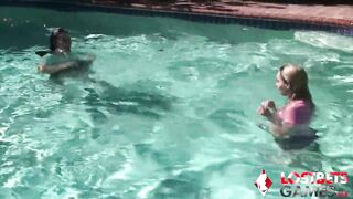 Poolside Blowjobs and Lesbian Licking Gets Intense
