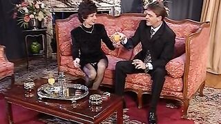 Round titted German lady loves riding a hard pecker with her constricted dark hole