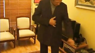 French Adrianna Laurenti With two Older Chaps