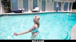 Pool male enlisted for sex by giant tittied boss lady!