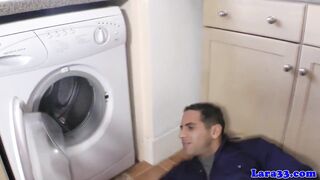 Lara's screwing the repair stud