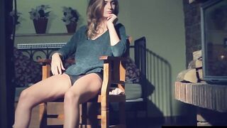 Horny cutie jiggles her big bazookas as this playgirl fingers both holes at once