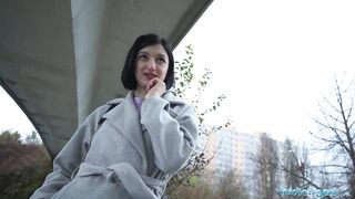 Public Agent Sexy Cute petite Russian Loves To fuck Cowgirl On A giant penis pov