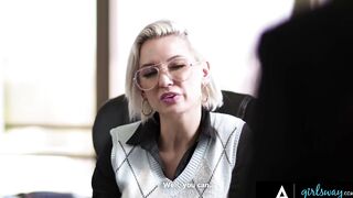 GIRLSWAY - Stacked Dom Boss Kenzie Taylor Makes Her two Bad Gossiping Employees Eat Her Twat