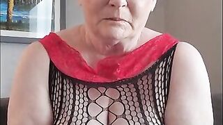 Naughty Granny Talking Bawdy And Masturbating With A Sex tool