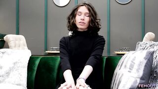 FEMOUT.XXX: Slender T-girl In Lingerie And Stockings With Hard Weenie Masturbates