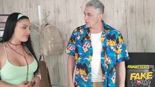 Fake Hostel - threesome with Honey Damon and Julia De Lucia with big boobs and big booty sloppy blowjobs until everyone has cum