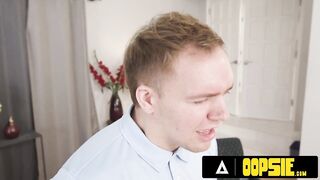 OOPSIE - Aged Cougar Caught Sucking 18yo Guy's Balls is Joined By Pervert Busty Nurse GoGo FukMe