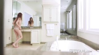 Smokin' Hot Stepsis Gets Caught Masturbating In The Tub & Fucks Her Stepbro