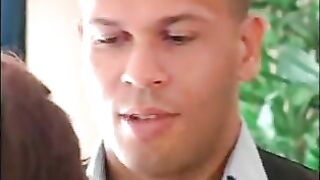 Exquisite mamma in red gives tip