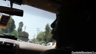 Slutty mama sucks a plump dick