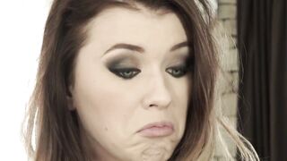 Teen goes cross-eyed from hard anal