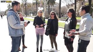 Suit-wearing hoe flashing her titties