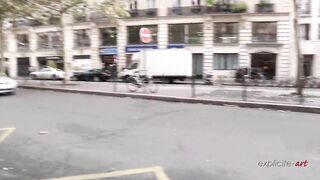 Very intense anal-act of love in a limousine driving on Paris boulevards