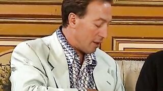 three astounding German ladies getting their tight holes pounded by two wild studs