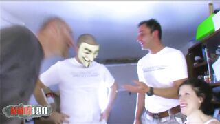 Unattractive bitch with stockings hard banged by Terry Kemaco and Jorge