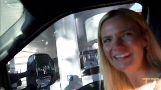 SEXY 20 Year Old Blonde Cheats on Her Boyfriend in Parking Lot -Lacy Tate
