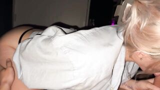 Sexually excited neighbor bangs me instead of studying for exams