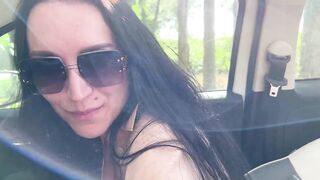 Drilled wife's best friend in the car and cum in her mouth