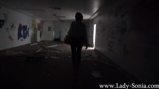 Lady Sonia bare striptease and flashing in public