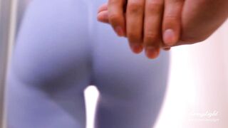 Step Sister helps Step Brother to cum quick in her panties while parents waited downstairs