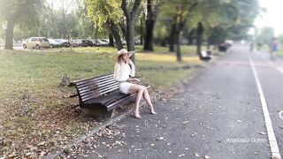 My wife is flashing her cunt to people in park. No panties in public.