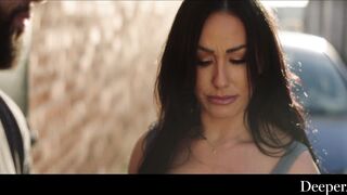 Deeper. Bound & gagged model Jennifer gets anal creampie