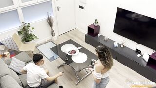 My stepsis caught me watching porn and didn't mind stopping by to assist me