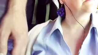 Groped LARGE TITTIES OLDER and MADE her WANK my SHLONG next tim