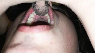 Pee in mouth laying down