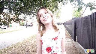 YNGR - Petite Brunette hair Hair Daisy Bean Loves To Flash And To Ride Big Black Rods