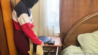 POV "Please don't call the police" Caught the thief and banged her in the ass. (With subs)