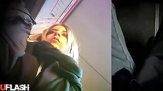 Bulge Flash Sexy Golden-Haired On Bus
