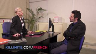 French aged gets drilled in the ass in the office