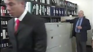 Office whore Naomi Russell is fucked by 2 fortunate coworkers