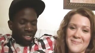 Thick busty white wench takes on a big black ramrod