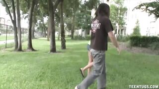 Sasha Foxxx Superb Handjob For Homeless Guy