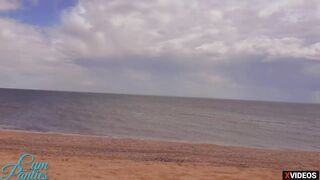 Stranger cum in my snatch on the beach