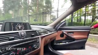 eighteen y.o. slut sucks wang in a car for cash. Widen a whore for oral job. Katty West