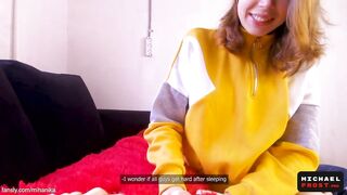 Step Sister Was Waiting For Step Brother To Wake Up To Help With Morning Boner