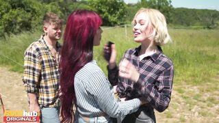 FAKEhub - Cheating fiancee fucks his wifes majority precious friend up the ass on a camping journey and cums on face