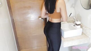 Hot wife screwing her husband's friend hiding in the baths at the birthday party